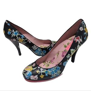 Betsey Johnson floral heels 9.5